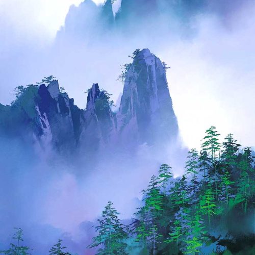 山中霧景
