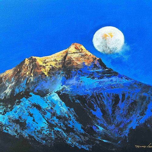 月亮下的圣山